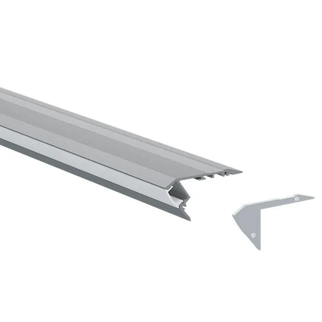 SPL-LINE LIGHT-5528B (چراغ خطی روکار لب پله) — نقرهای
