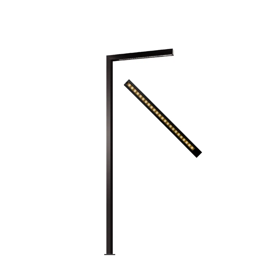 چراغ محوطه پایهدار SH-S731-24W — سفید، مشکی، خاکستری