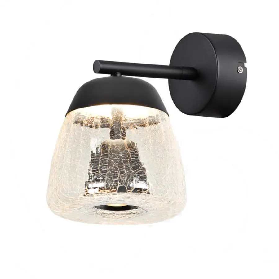 WL50010/BLK – ديواری حباب کرو (Wall light, sphere/ball acrylic diffuser) — مشکی