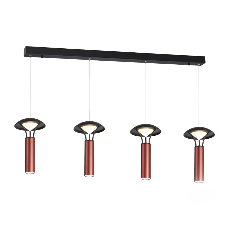 لوستر خطي 4شعله آمبرلا تماما مشکی (PB50522/BLACK) ۲۸ وات — مشکی