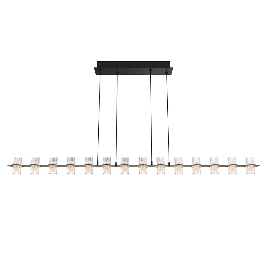 لوستر خطی شيشه دوطرفه خطی 120سانت (MD8448-1200 BLK) ۴۸ وات — مشکی