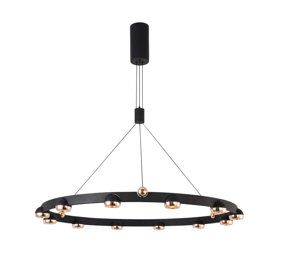 آویز گرد 12 شعله توپی اسپات (model MD709-12) ۵ تا ۶۰ وات — مشکی، طلایی