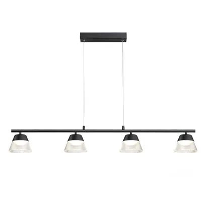 لوستر خطي 4شعله شيشه رده اي (PB50027) — مشکی
