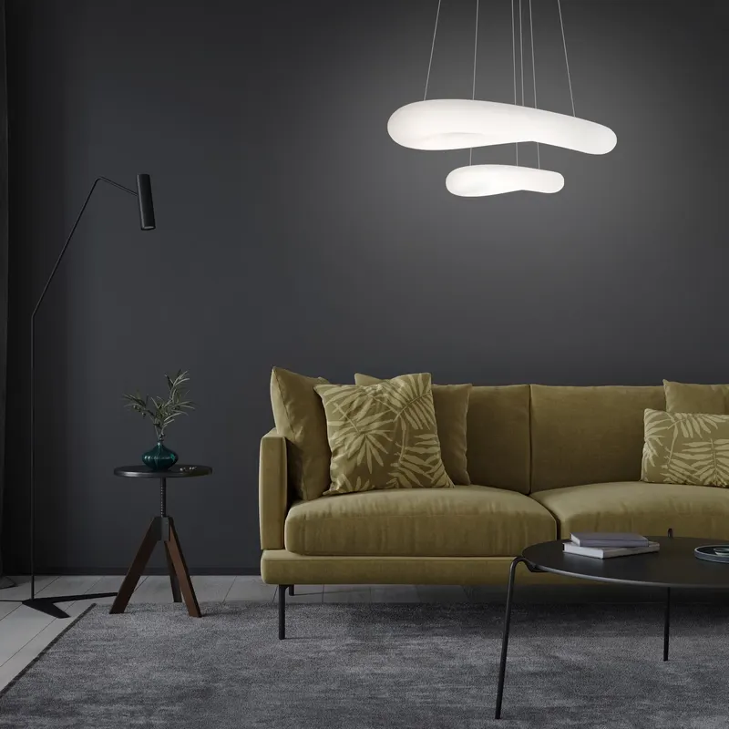 آویز مثلث 2طبقه (triangle 2-tier pendant) — سفید