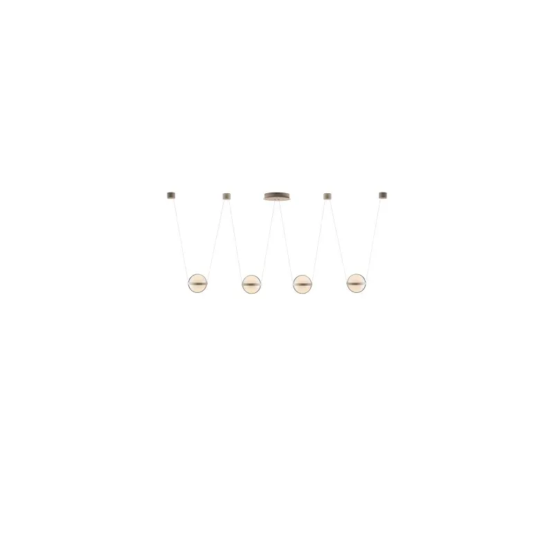 چراغ آویز خطی چهار شعله (4-flame linear pendant) — بژ