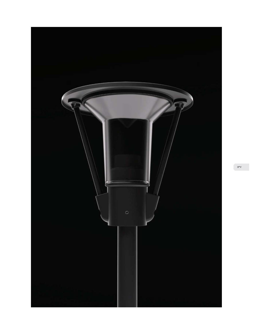 چراغ خیابانی پایه‌دار Park/Garden Post-Top Luminaire (unnamed, black conical shade) — مشکی